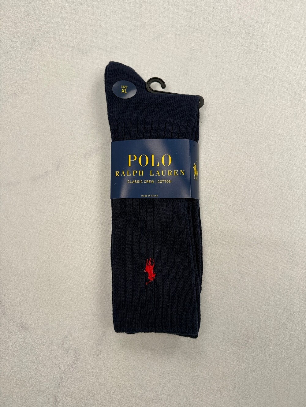 Polo Ralph Lauren Ribbed Crew Socks Navy - Mens XL